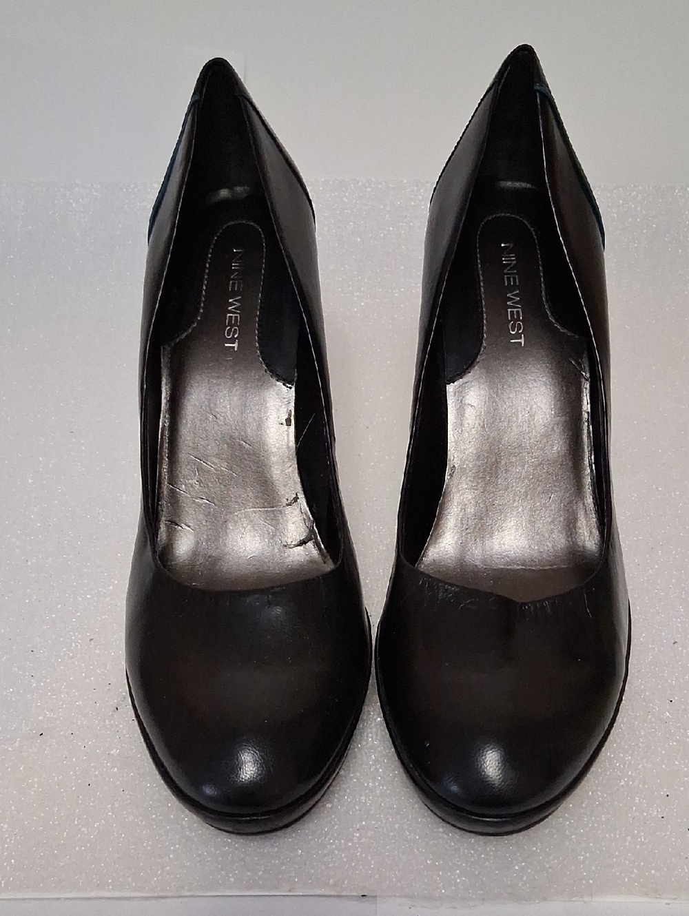 Nine West Black Leather-Look High Heel Pumps